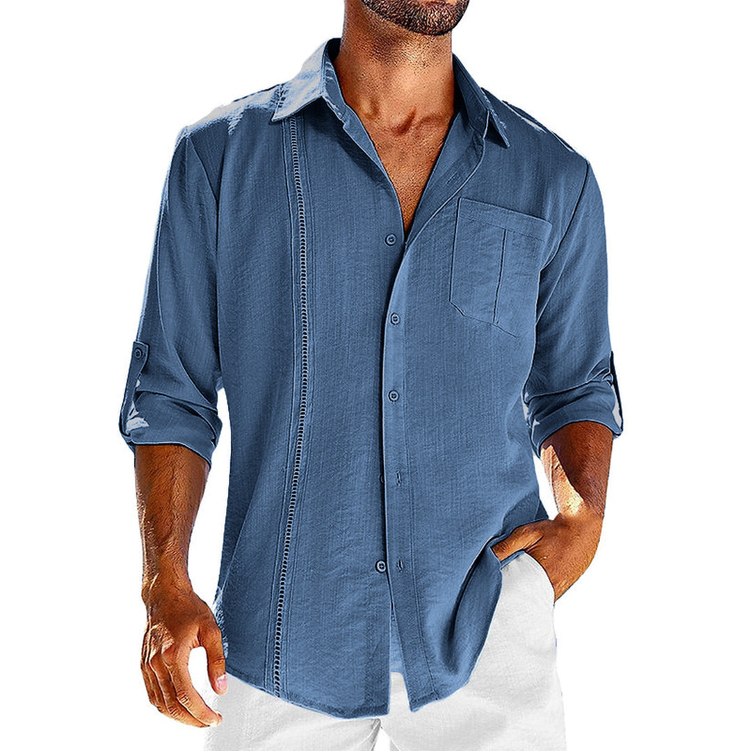 Men's Linen Cuban Collar Shirt – Relaxed Fit Summer Essential