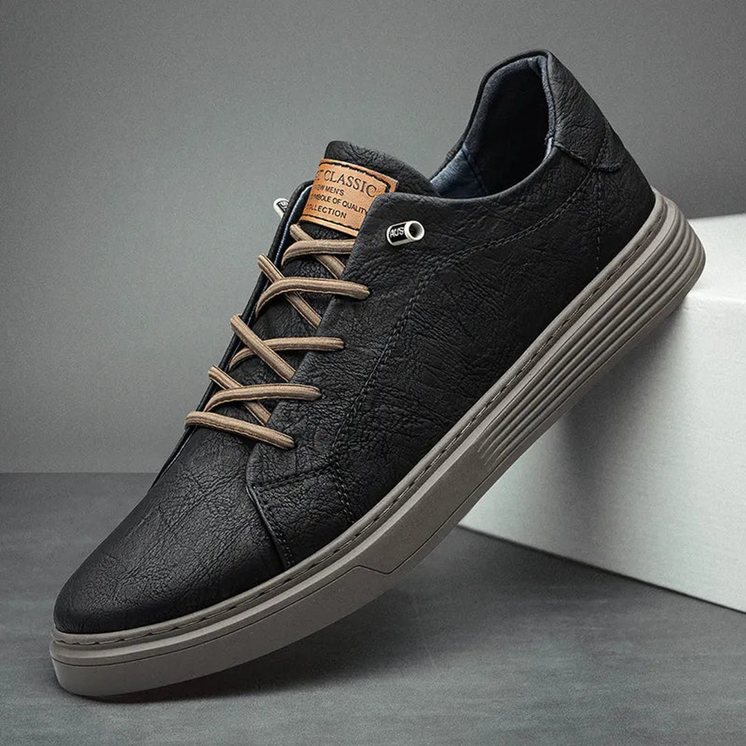 Men's Leather Low-Top Trainers – Cushioned Everyday Comfort