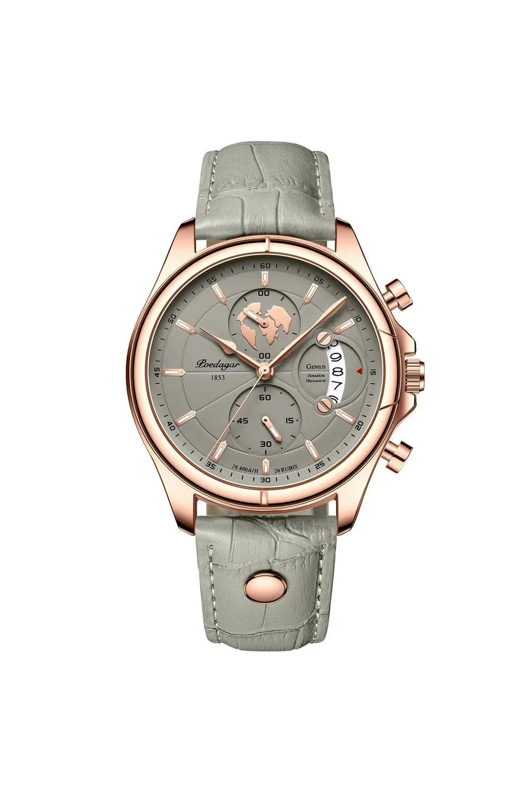Men's Chronograph Watch – Atelier Leather Strap Dress Timepiece
