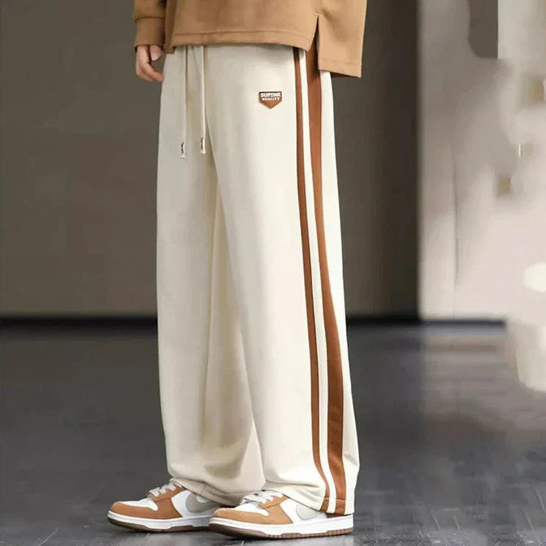 Men's Stripe Track Trousers – Relaxed Drawstring Comfort