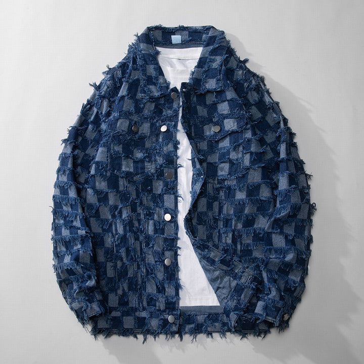 Men's Distressed Denim Shirt – Relaxed Fit Casual Layer