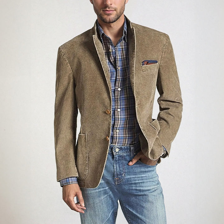Men's Cotton Canvas Double Breasted Blazer – Tailored Smart Style