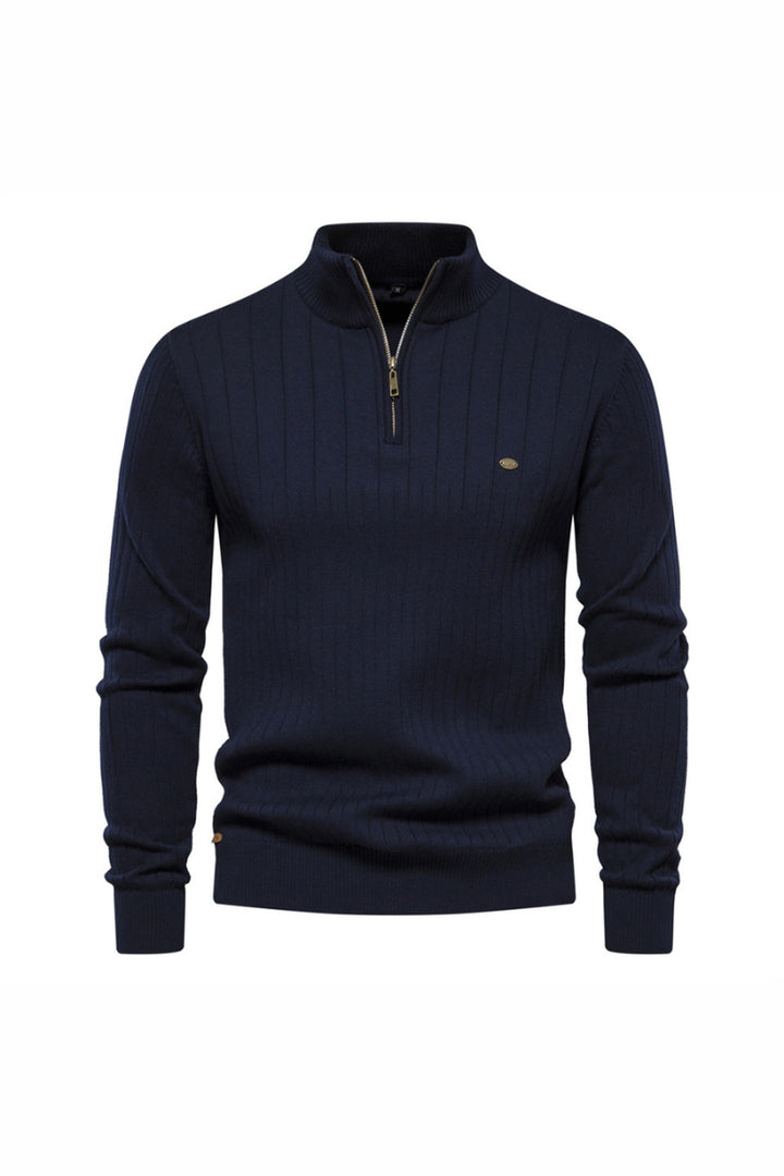 Men's Onyx Zip-Up Jumper – Tailored Knit Smart Casual Layer