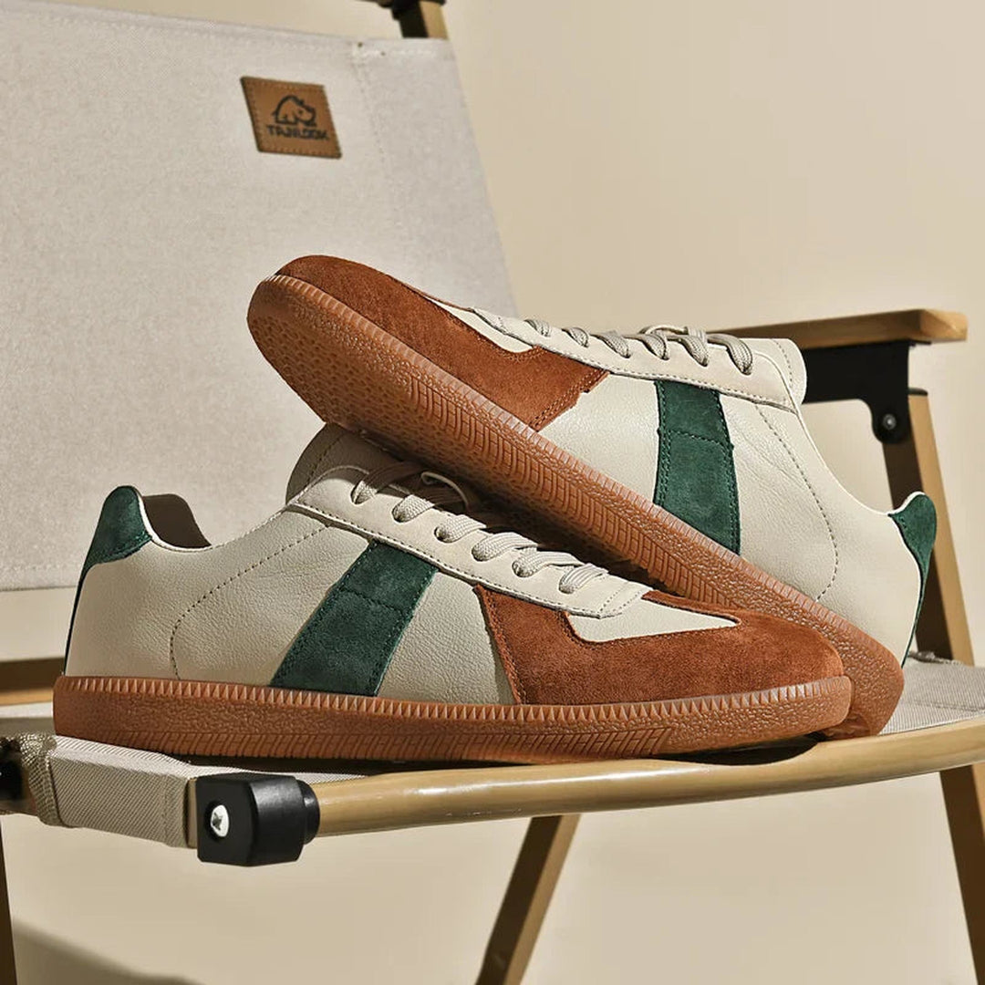 Men's Freedom 67 Vegan Leather Trainers – Suede-Trim Gum Sole