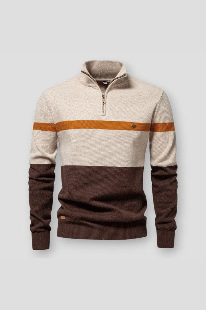 Men's Zephyr Half-Zip Knit Jumper – Stand Collar All-Season