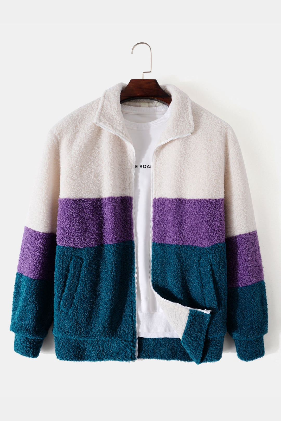 Men's Fleece Jacket – Tri-Tone Panelled Outdoor Warm Layer