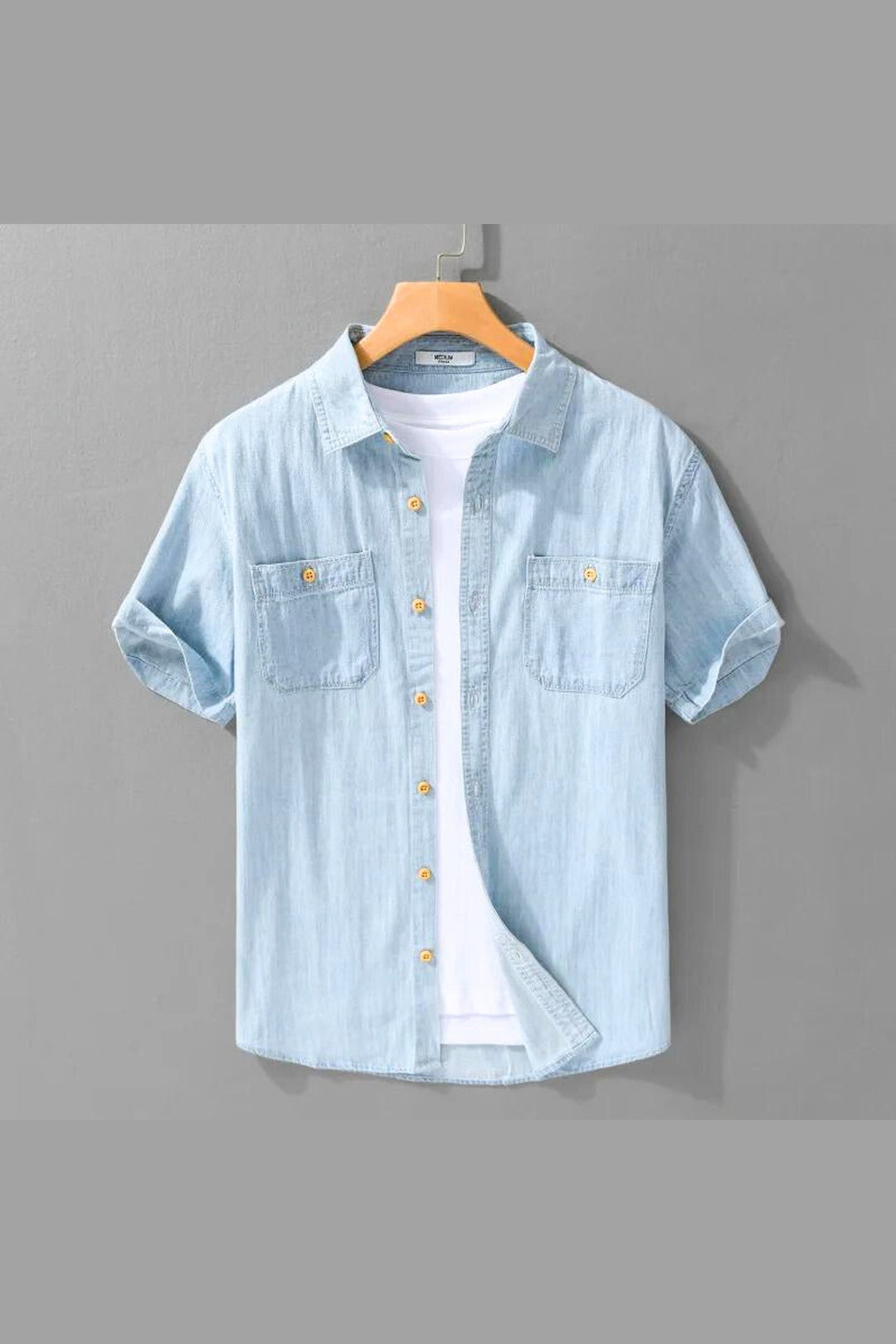 Men's Bordeaux Denim Shirt – Slim Fit Smart-Casual Essential