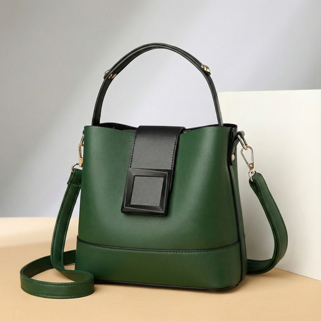 Women's Leather Crossbody Bag – Structured Top Handle Style