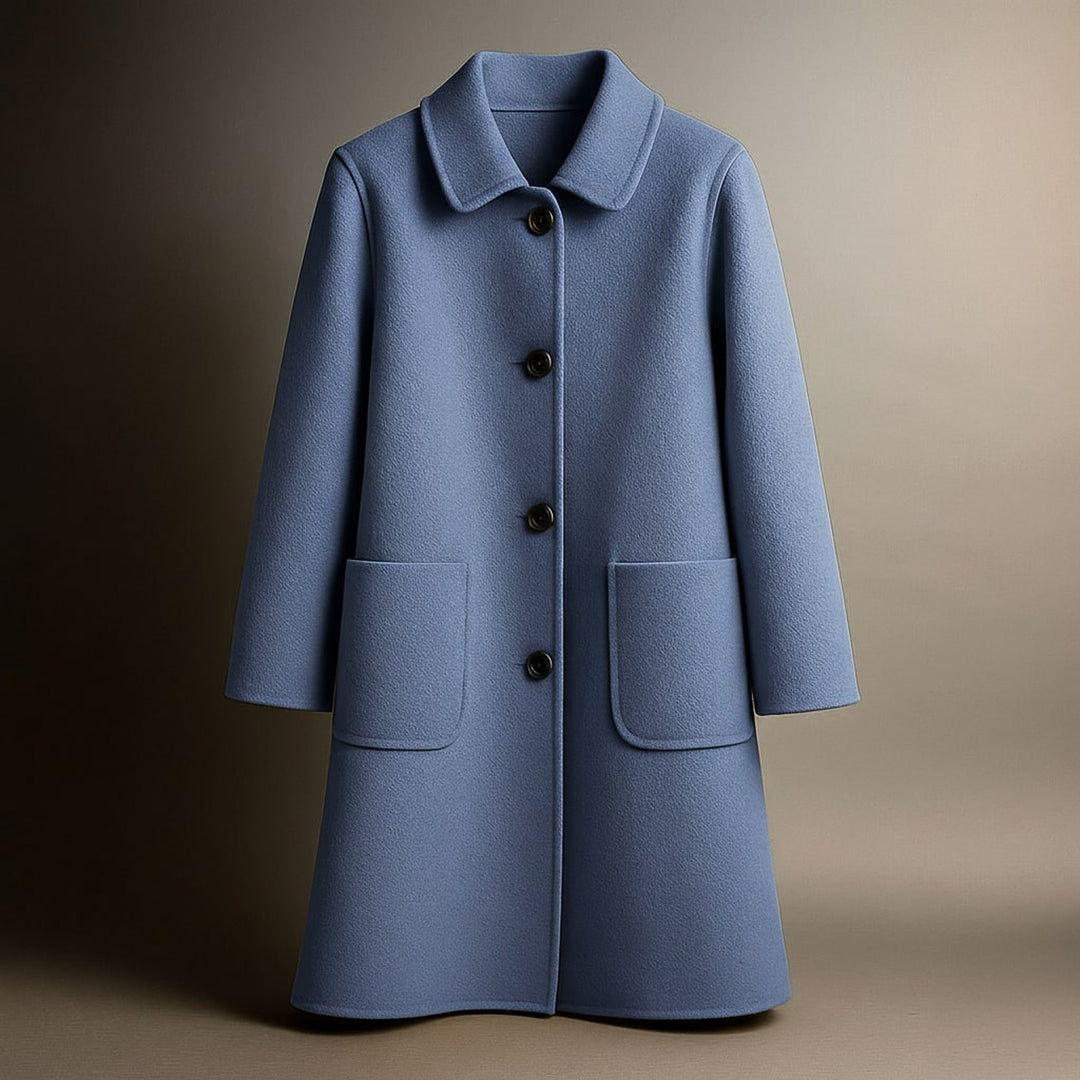 Women's Virgin Wool Coat – Tailored Straight-Cut Winter Overcoat
