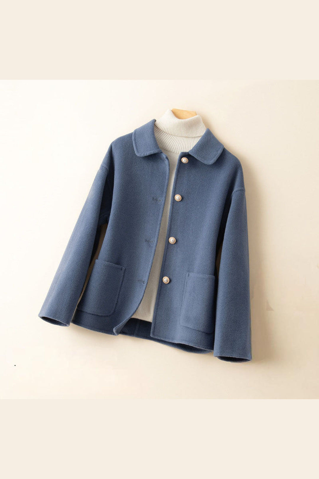 Women's 100% Cashmere Jacket – Pearl Buttons – Relaxed Fit