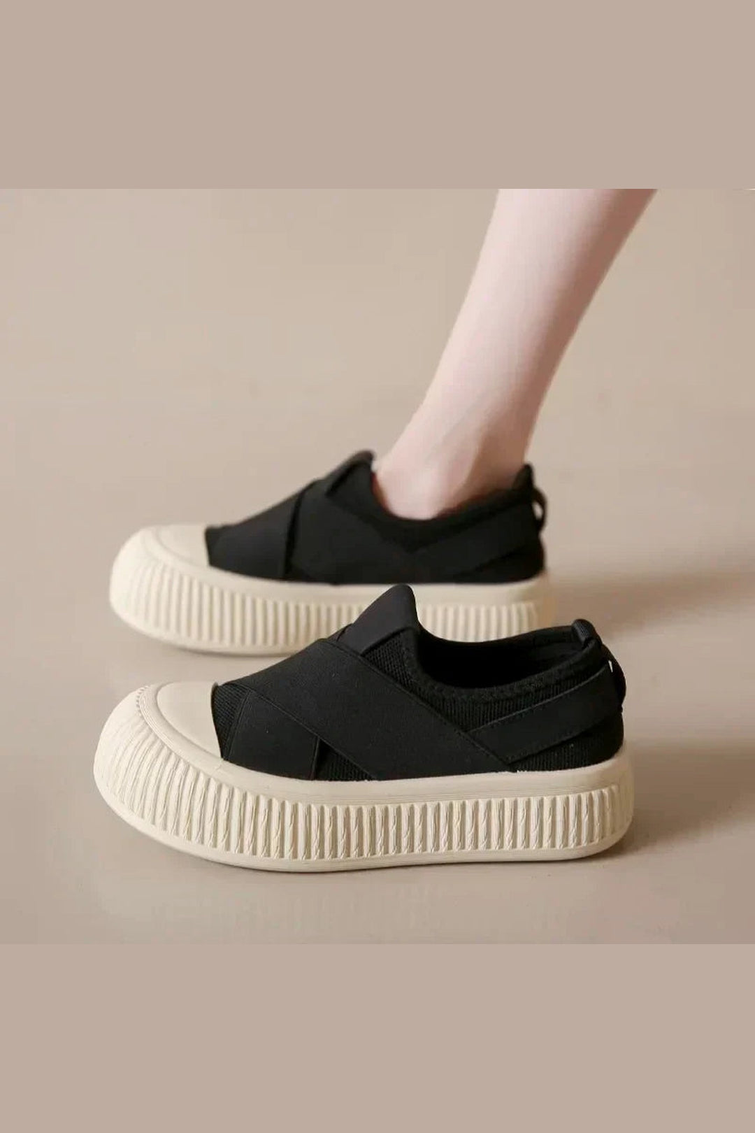 Women's Cross-Band Slip-On Trainers – Lightweight Mesh Shoes