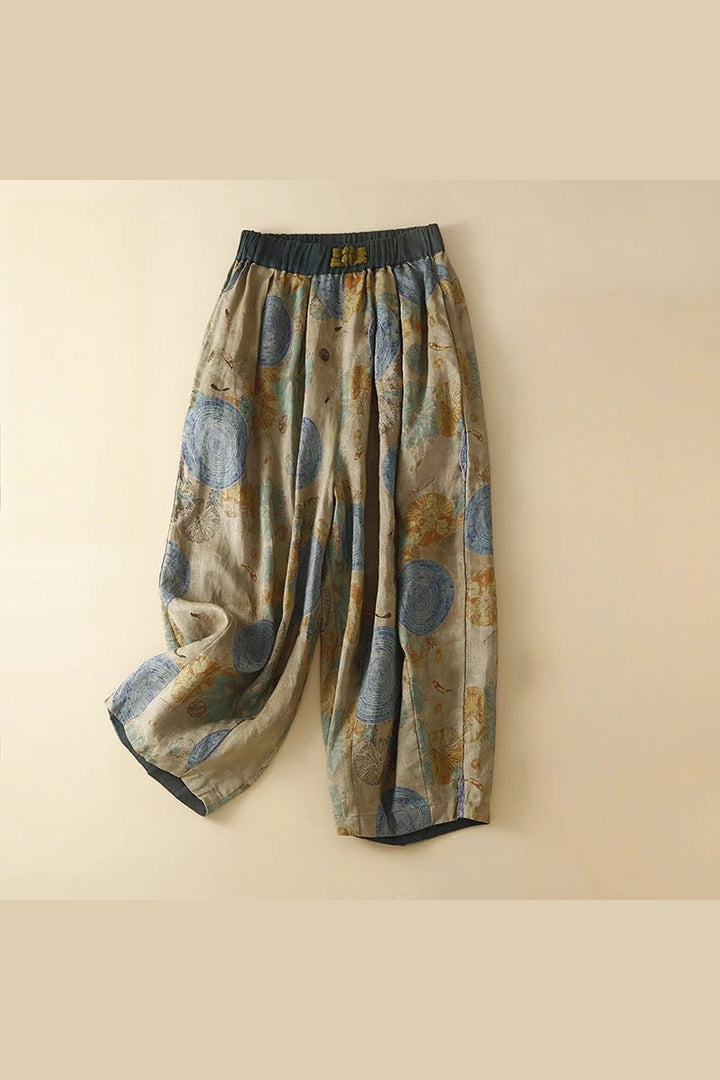 Women's Linen Trousers – Elasticated Waist Relaxed Fit