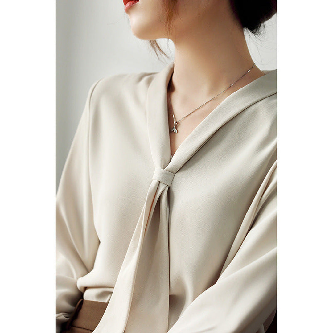 Women's Chiffon Tie-Neck Blouse – Amelie Lightweight Top