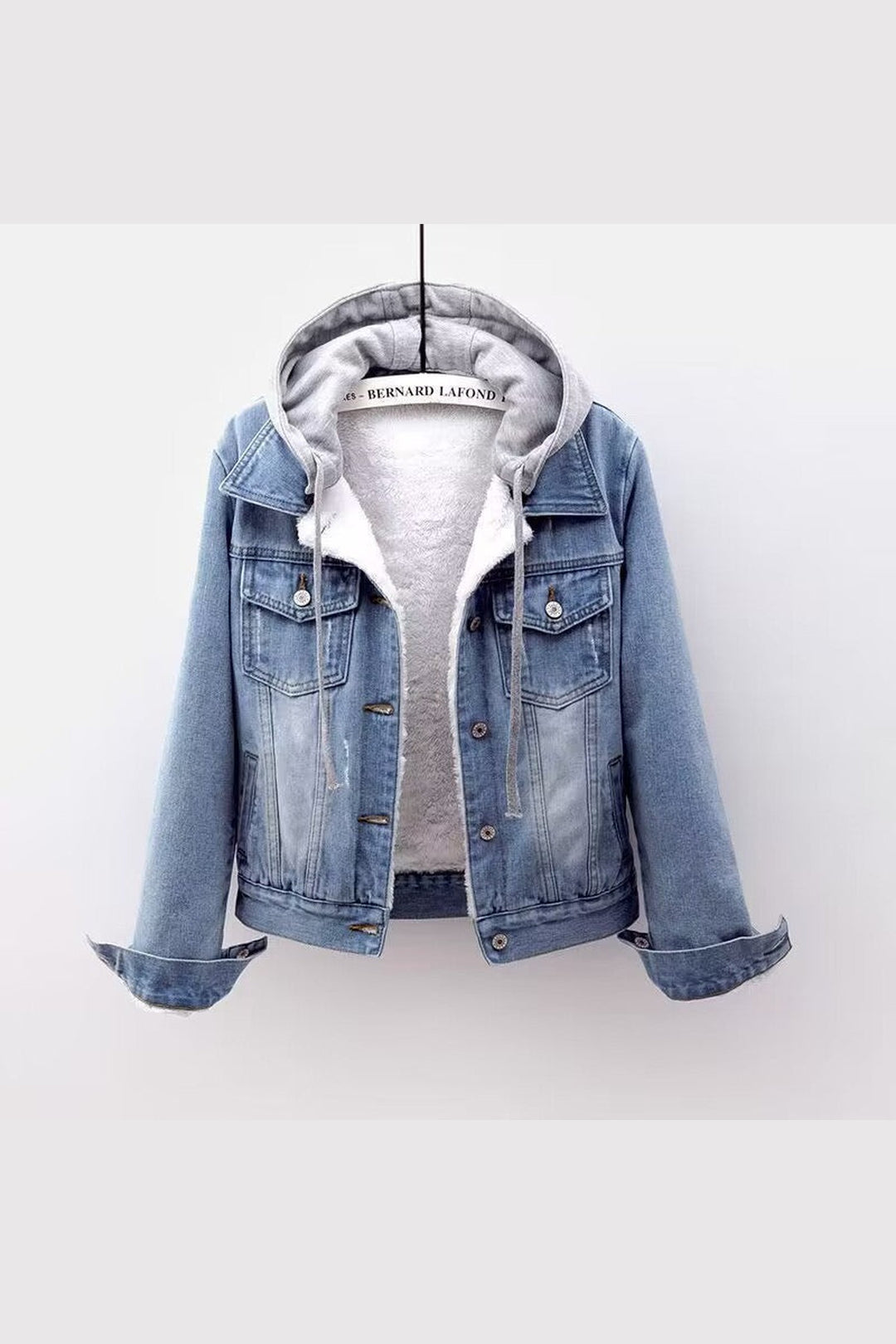 Women's Sherpa-Lined Denim Jacket – Hooded Trucker for Cold Days