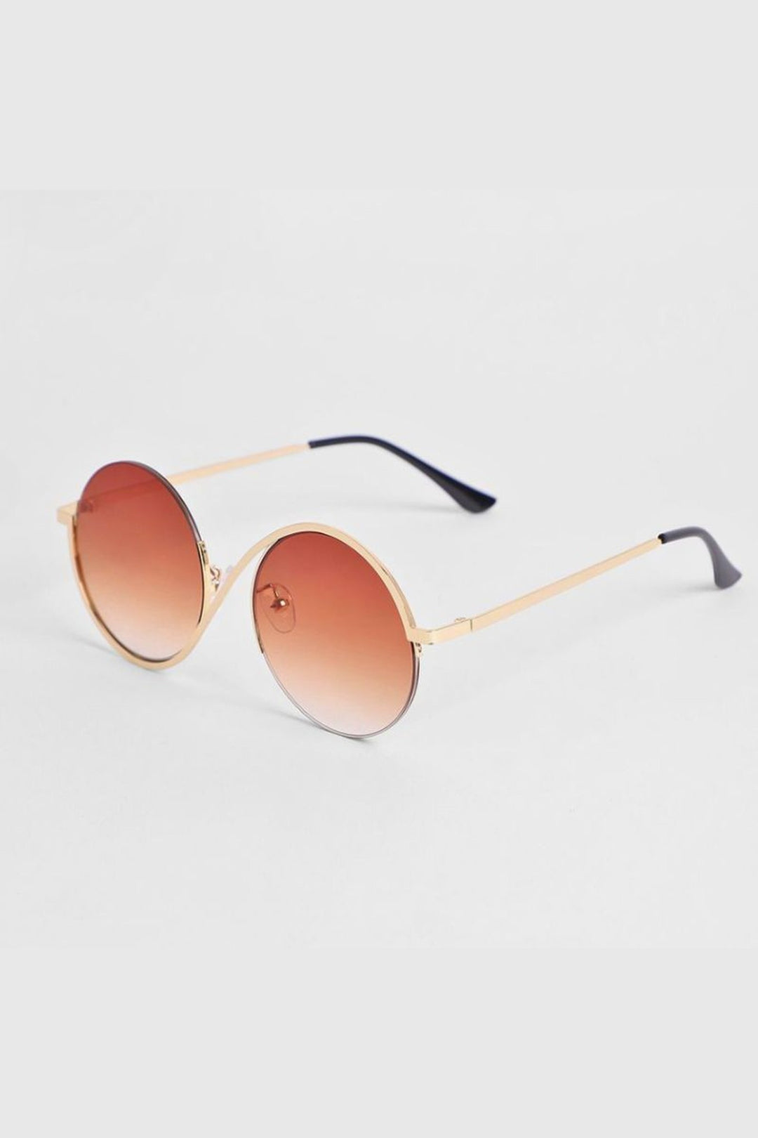 "Women's Round Metal Sunglasses – Retro Gradient Lenses, UV Protection"