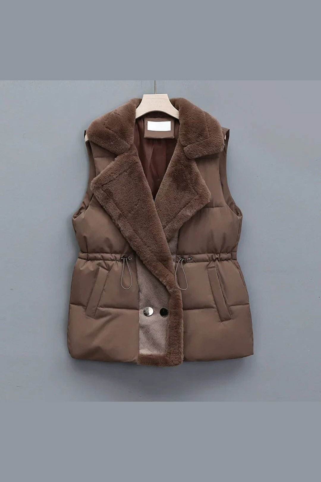 Women's Padded Gilet with Faux Fur Collar – Warm Layering Vest