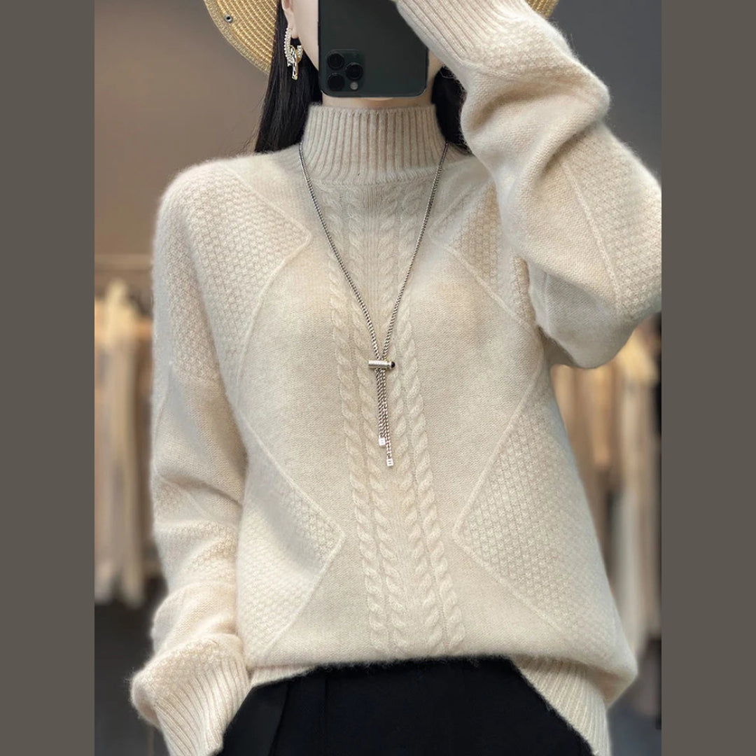 Women's Cashmere Turtleneck Jumper – Soft Roll-Neck Knit