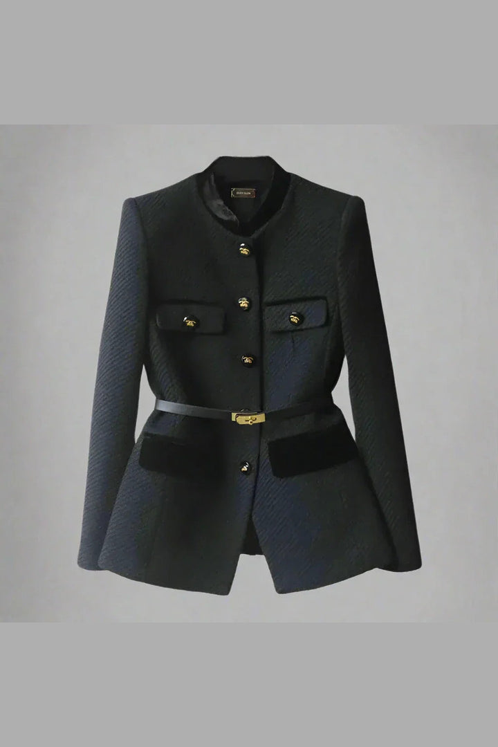 Women's Wool Blend Tailored Jacket – Smart Mid-Length Layer