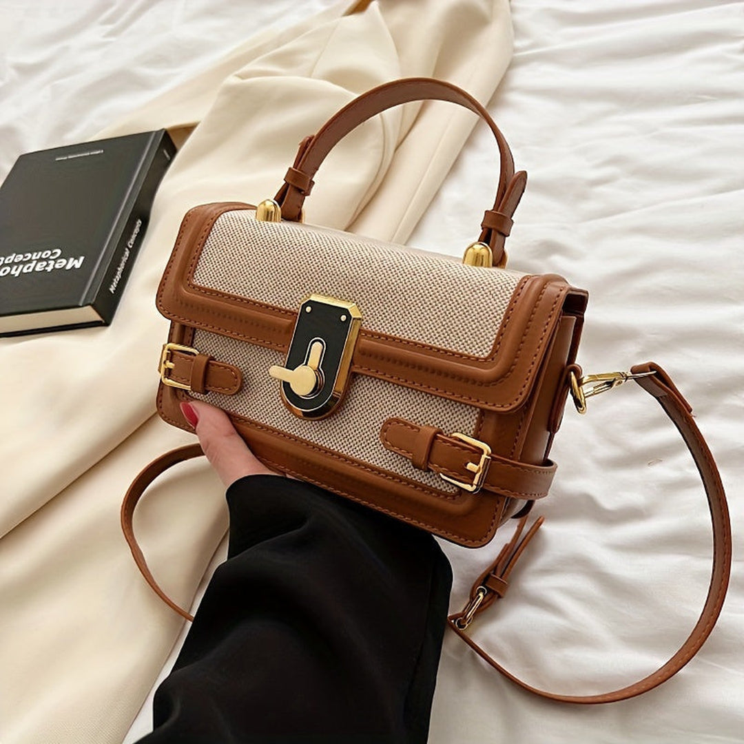 Women's Canvas Crossbody Handbag – Leather Trim Day-to-Night Bag