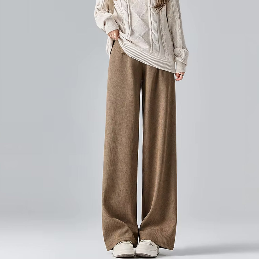 Women's Maternity Wide-Leg Trousers – Soft Cotton Blend Comfort