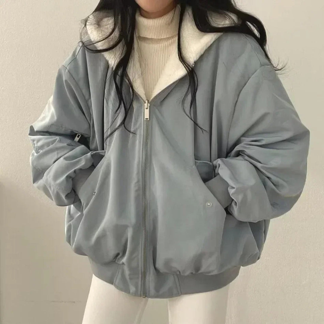 Women's Sherpa-Lined Hooded Jacket – Cosy Oversized Layer