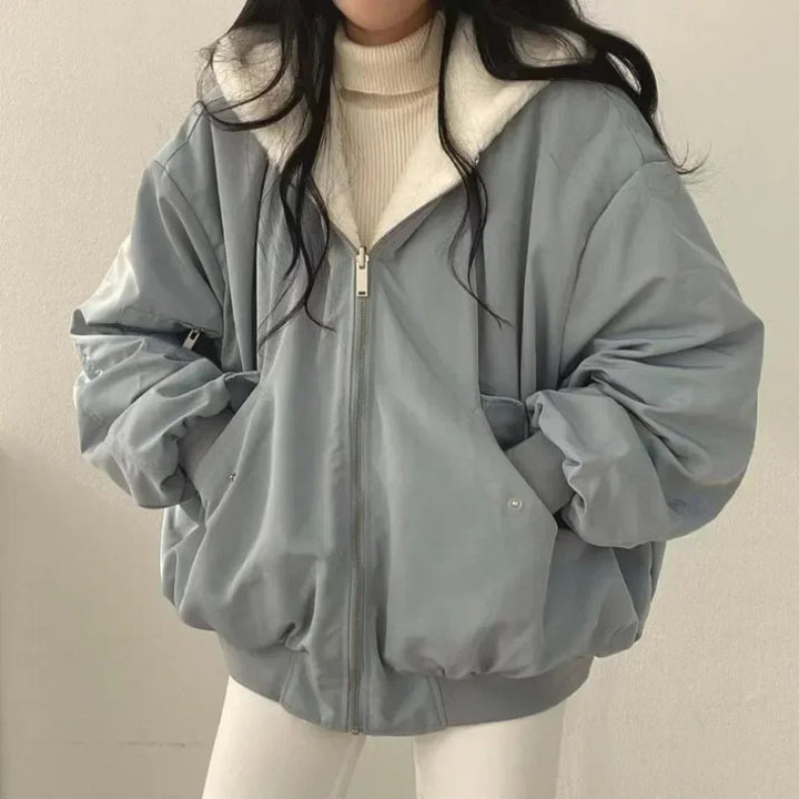 Women's Sherpa-Lined Hooded Jacket – Cosy Oversized Layer