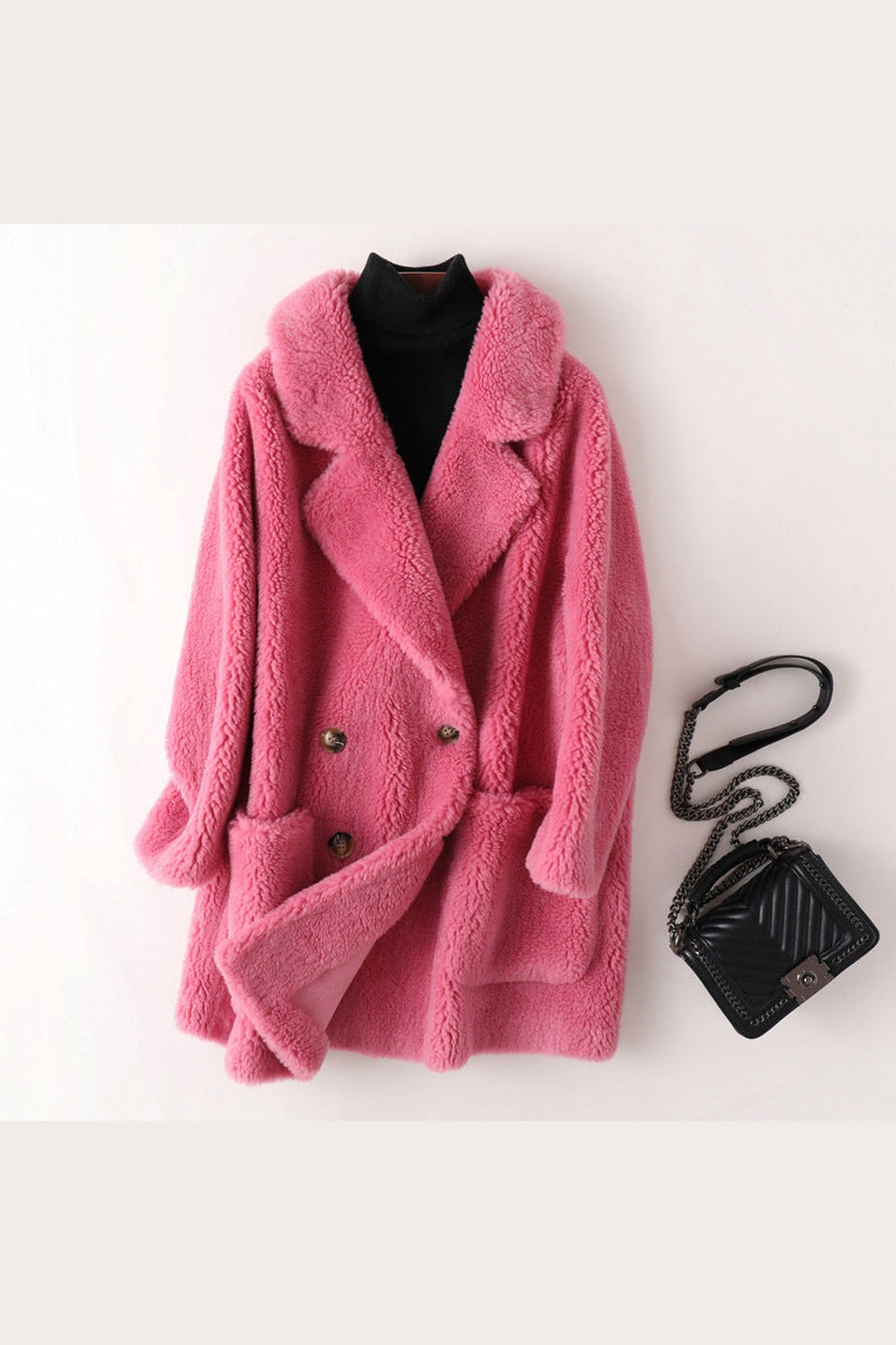 Women's Shearling Oversized Coat – Warm Winter Statement