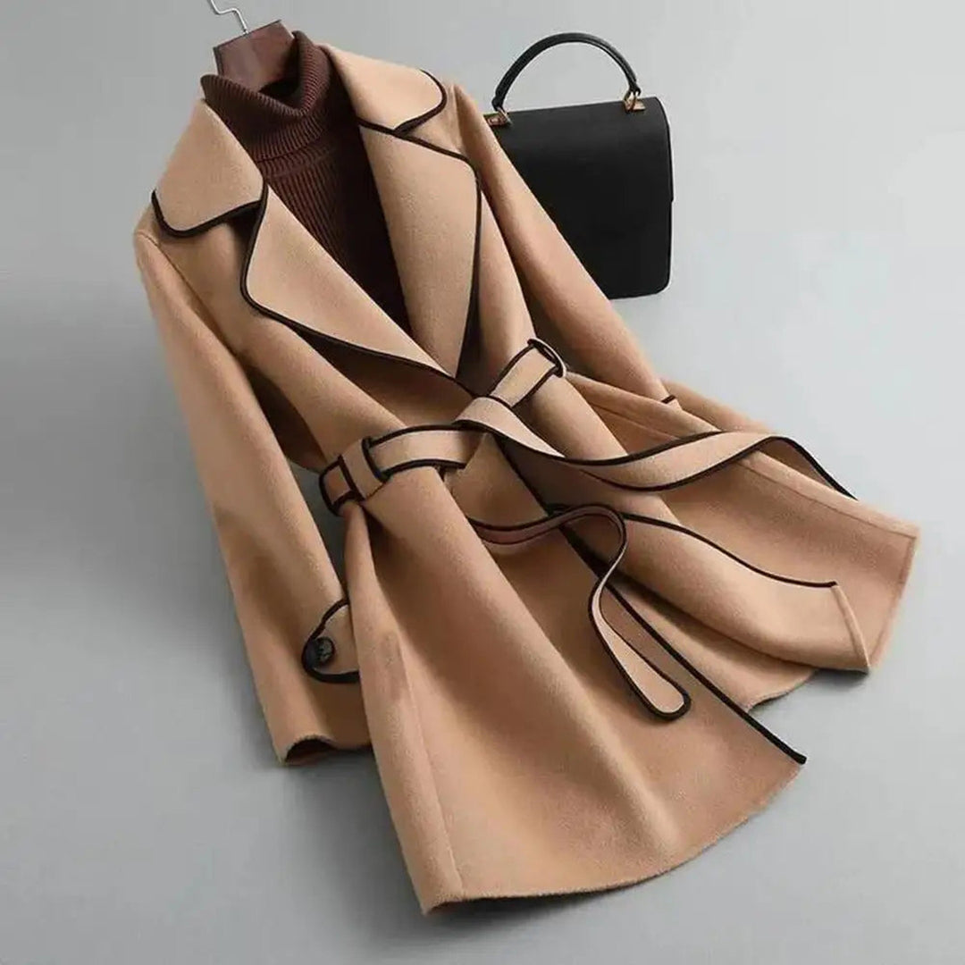 Women's Lightweight Trench Coat – Contrast Trim Tailored Mac