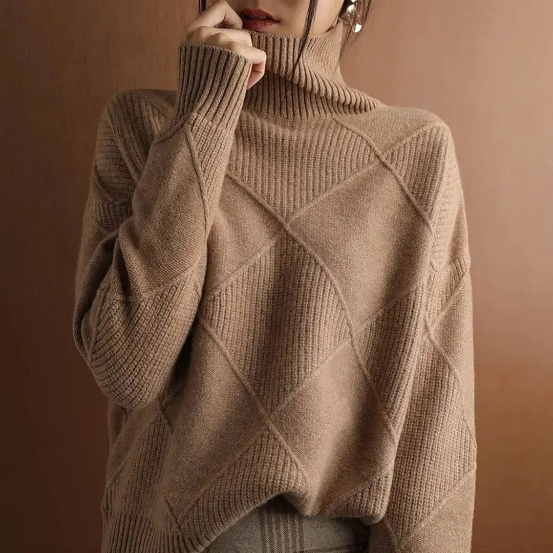 Women's Cable Knit Roll Neck Jumper – Soft Everyday Warmth