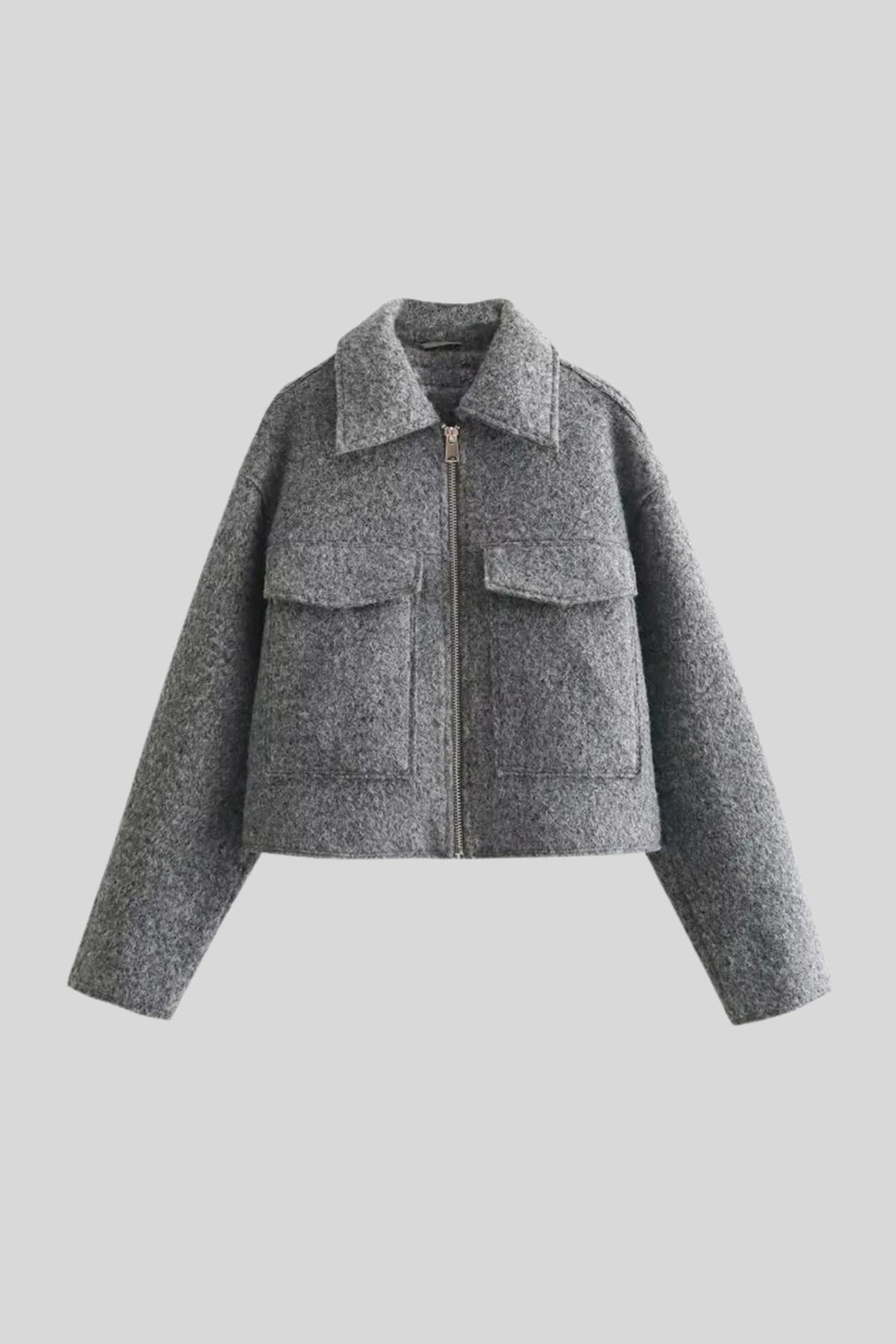Women's Wool Blend Cropped Tailored Jacket – Smart Layering