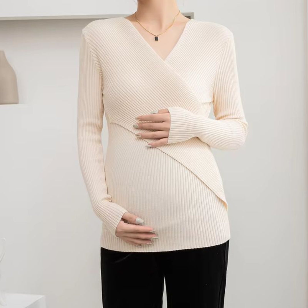 Women's Soft Knit Maternity & Nursing Jumper – Stretch Comfort