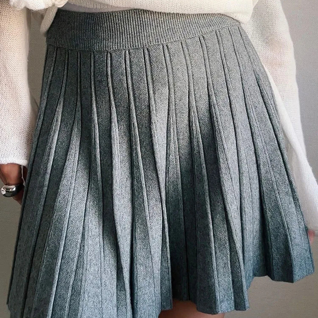 Women's Soft Pleated Midi Skirt – Elasticated Waist Comfort