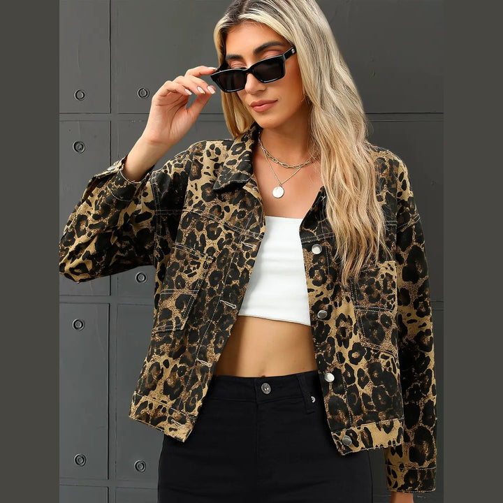 Women's Leopard Print Tailored Jacket – Statement Layer