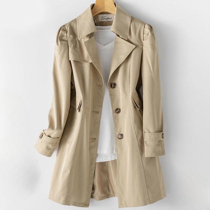 Women's Cotton Blend Heritage Coat – Tailored Lapel Overcoat