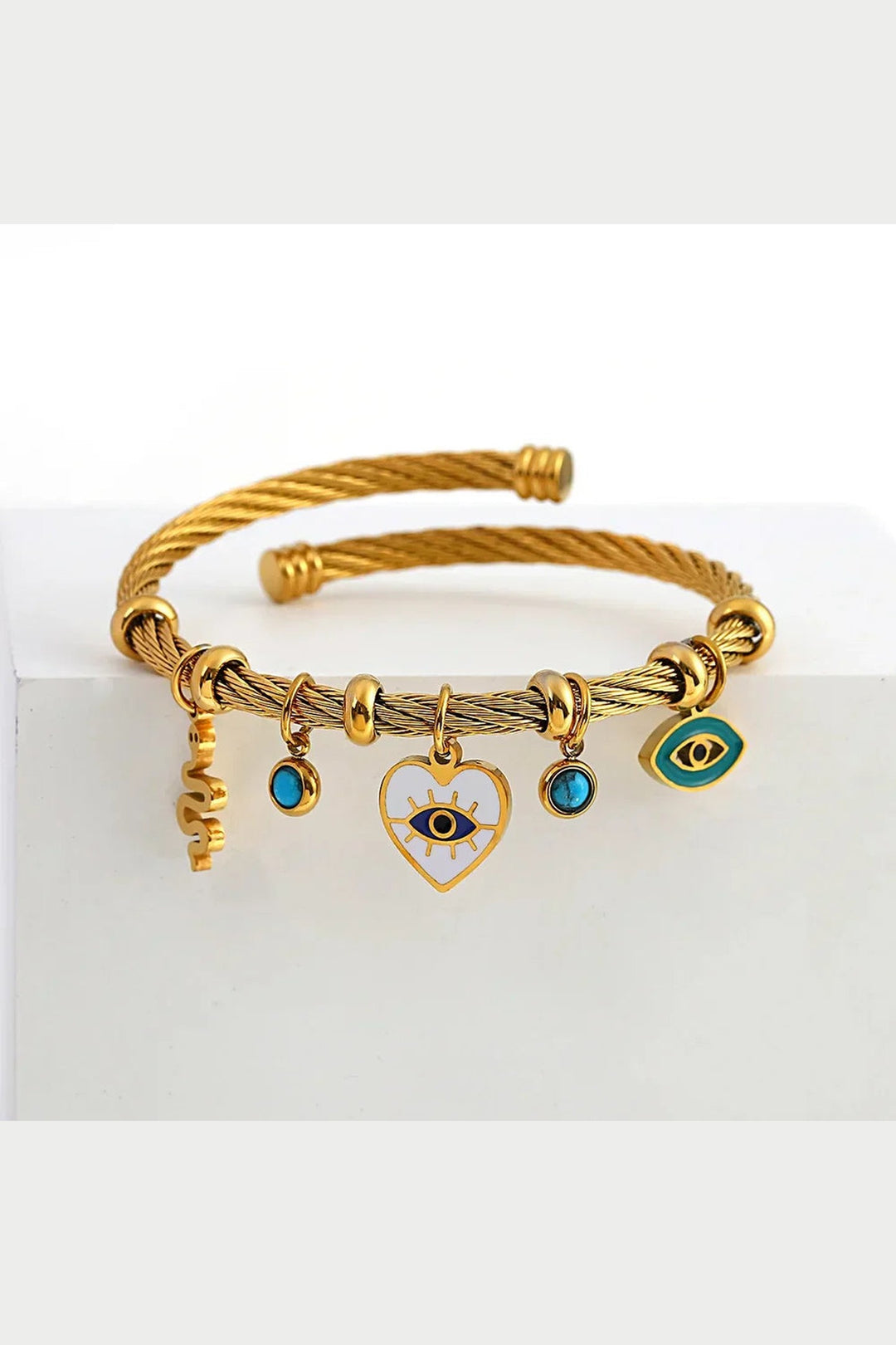 Women's Gold-Plated Charm Bracelet – Stainless Steel Jewellery