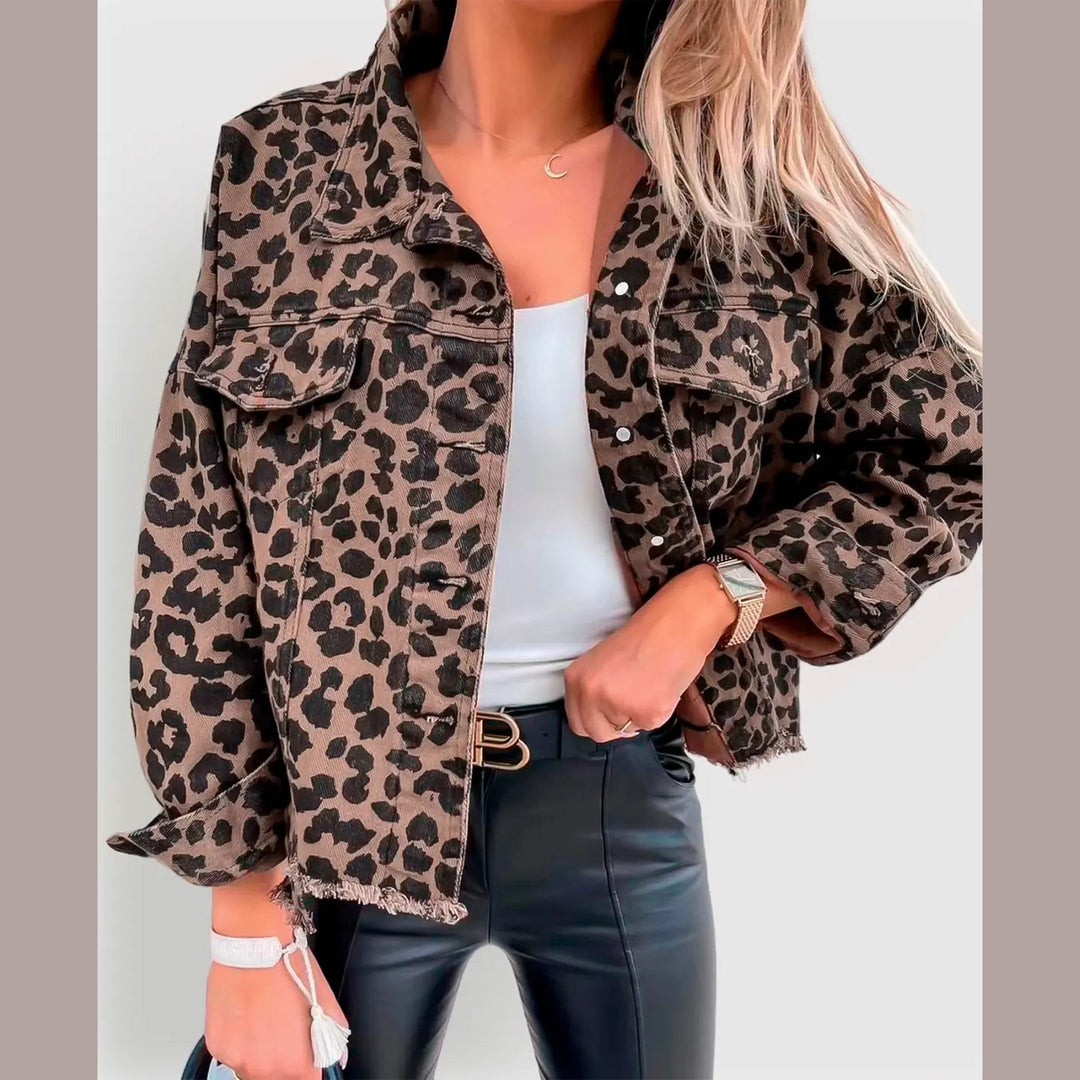 Women's Leopard Print Cotton Jacket – Tailored Statement Layer
