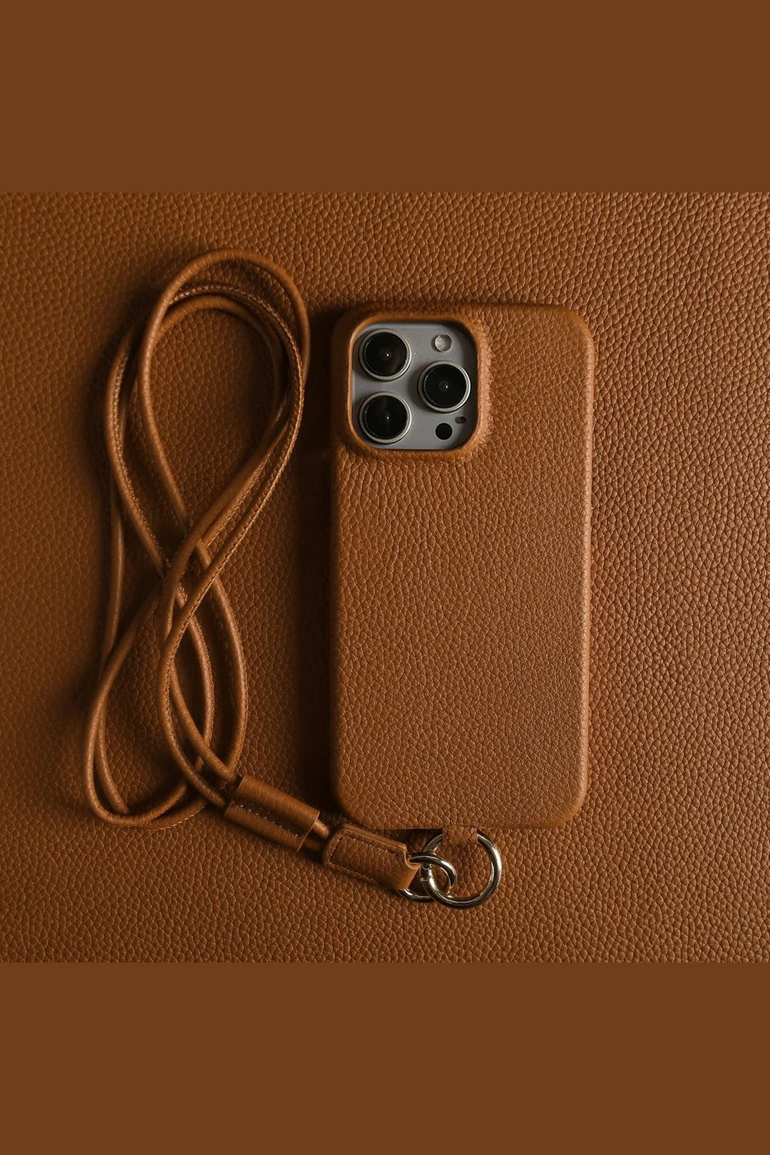 Genuine Leather Crossbody iPhone Case – Hands-Free Phone Cover