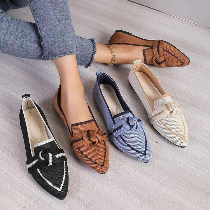 Women's Twist Knot Loafer Flats – Comfortable Slip-On Shoes