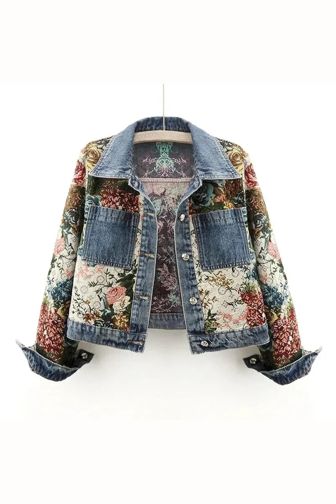 Women's Lyon Blossom Floral Denim Jacket – Organic Cotton