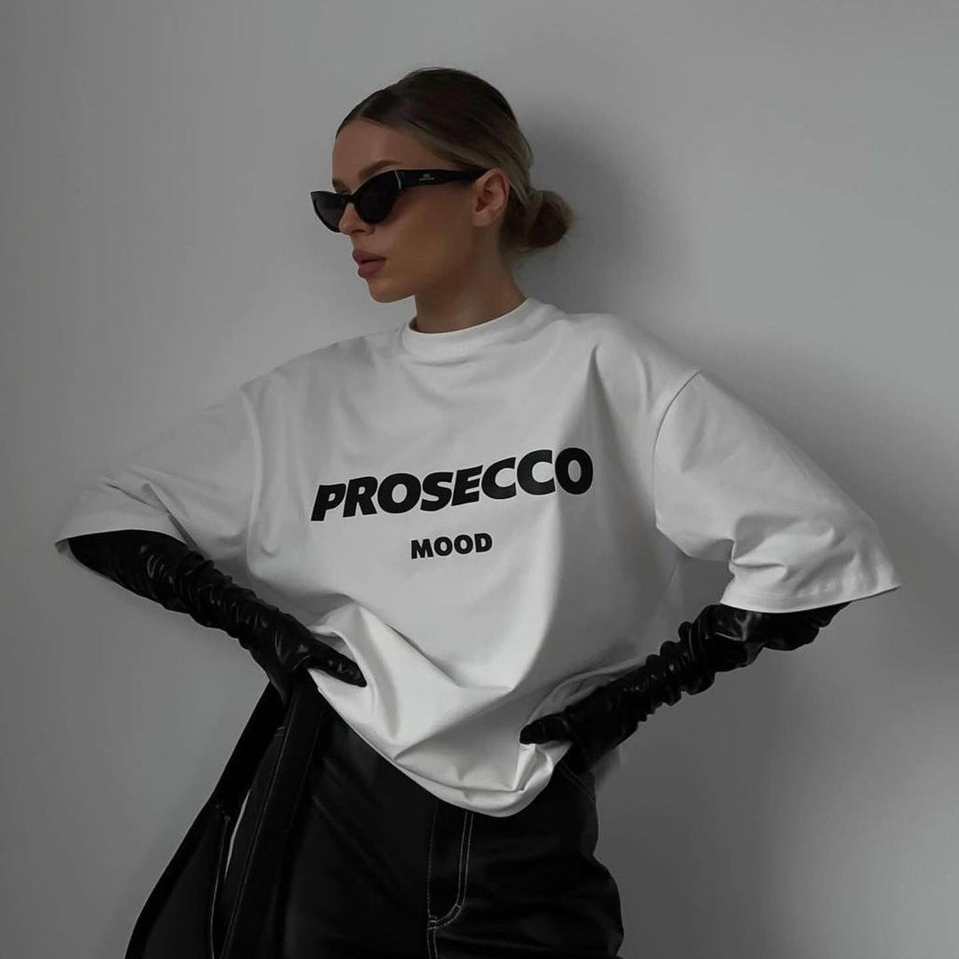 Women's Prosecco Mood Oversized Cotton Shirt – Relaxed Fit