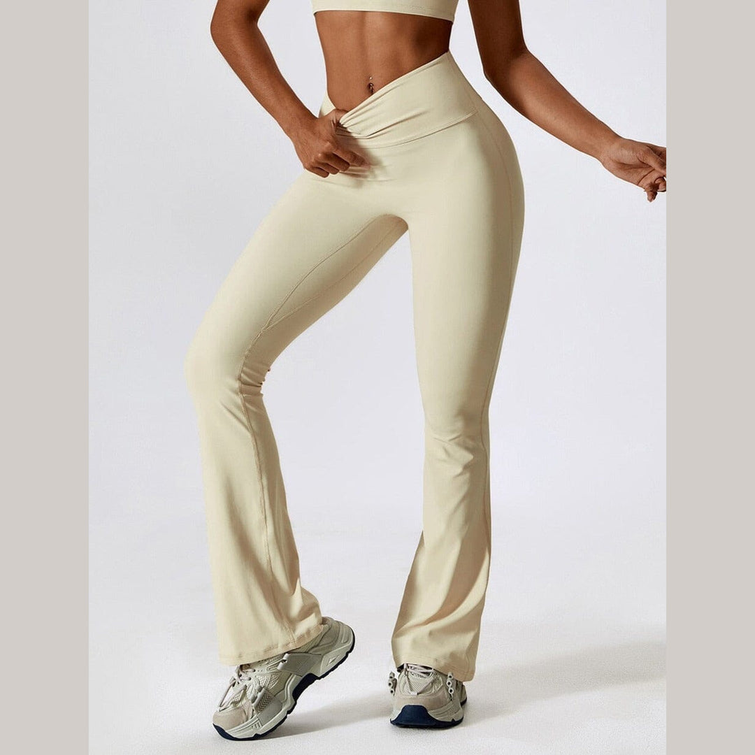 Women's High-Waisted Flared Leggings – Stretch Gym to Yoga Wear