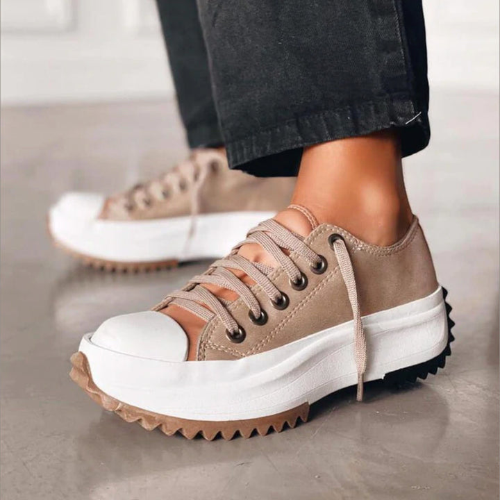 Women's Canvas Platform Trainers – Cushioned Sole Everyday Style
