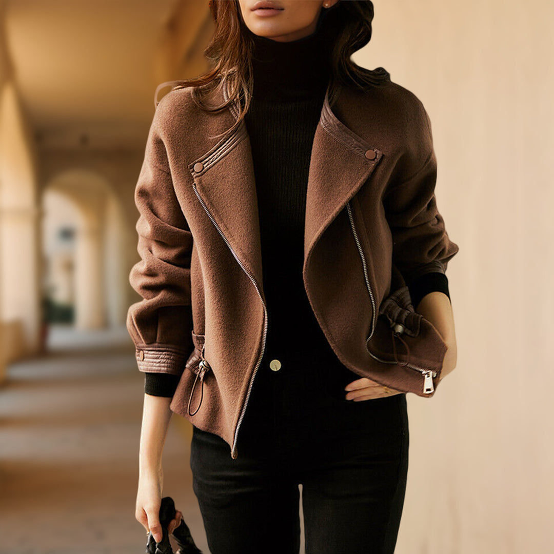 Women's Sophie Vintage Sherpa Jacket – Leather Trim Warmth