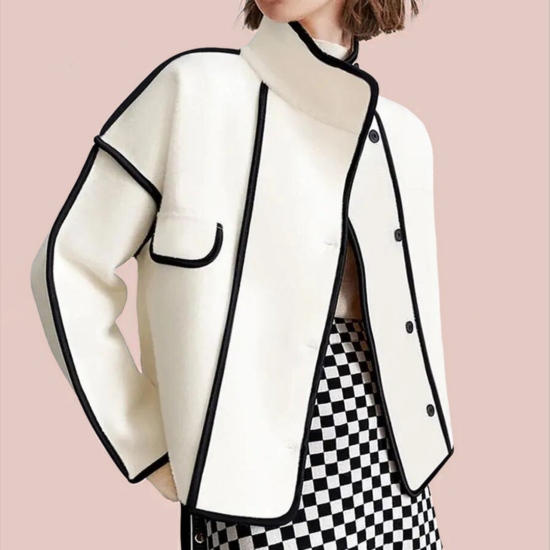 Women's Monaco Piped Wool Jacket – Insulated Contrast Trim