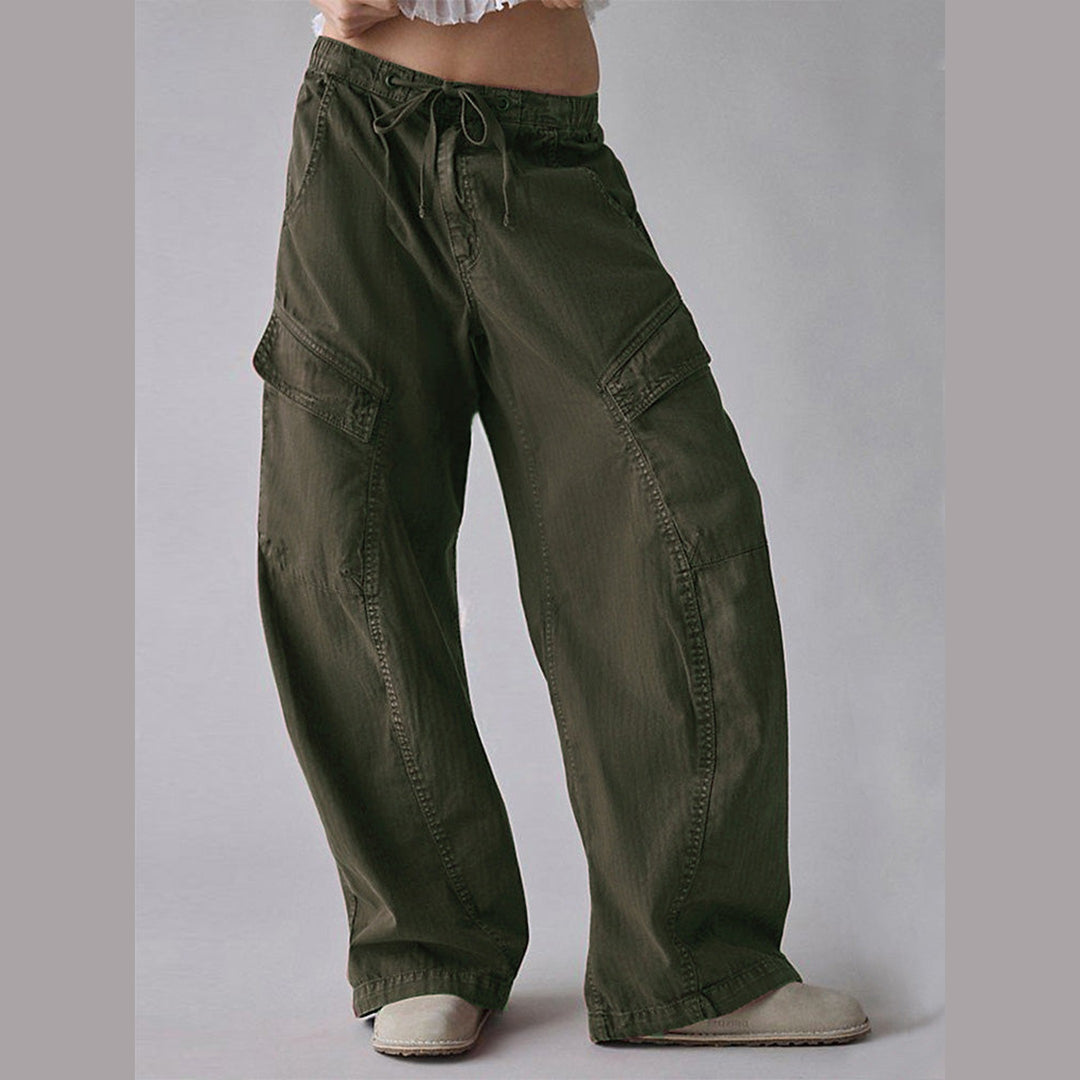Women's Baggy Cotton Utility Barrel Trousers – Relaxed Fit