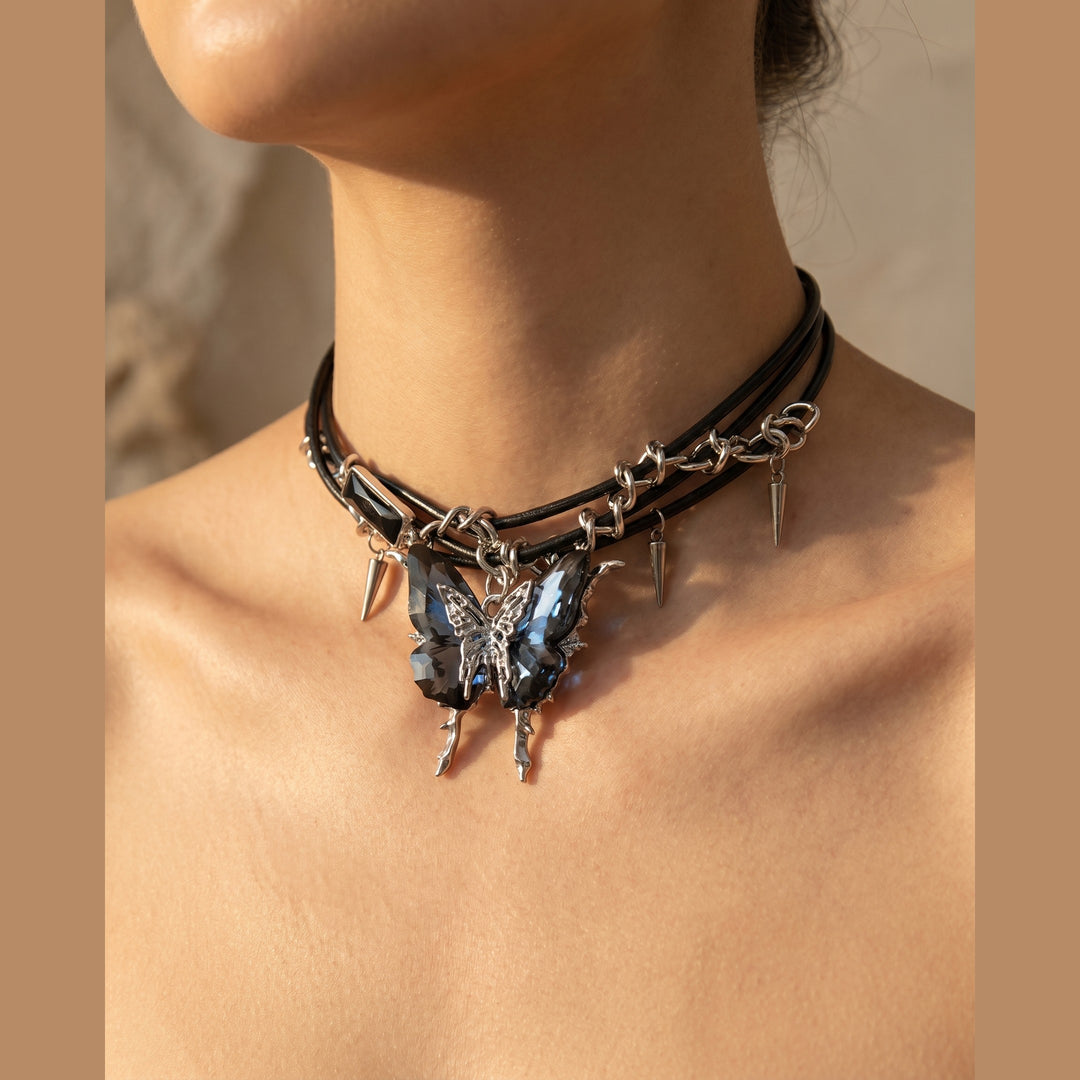 Glimmerrs butterfly choker neck close-up