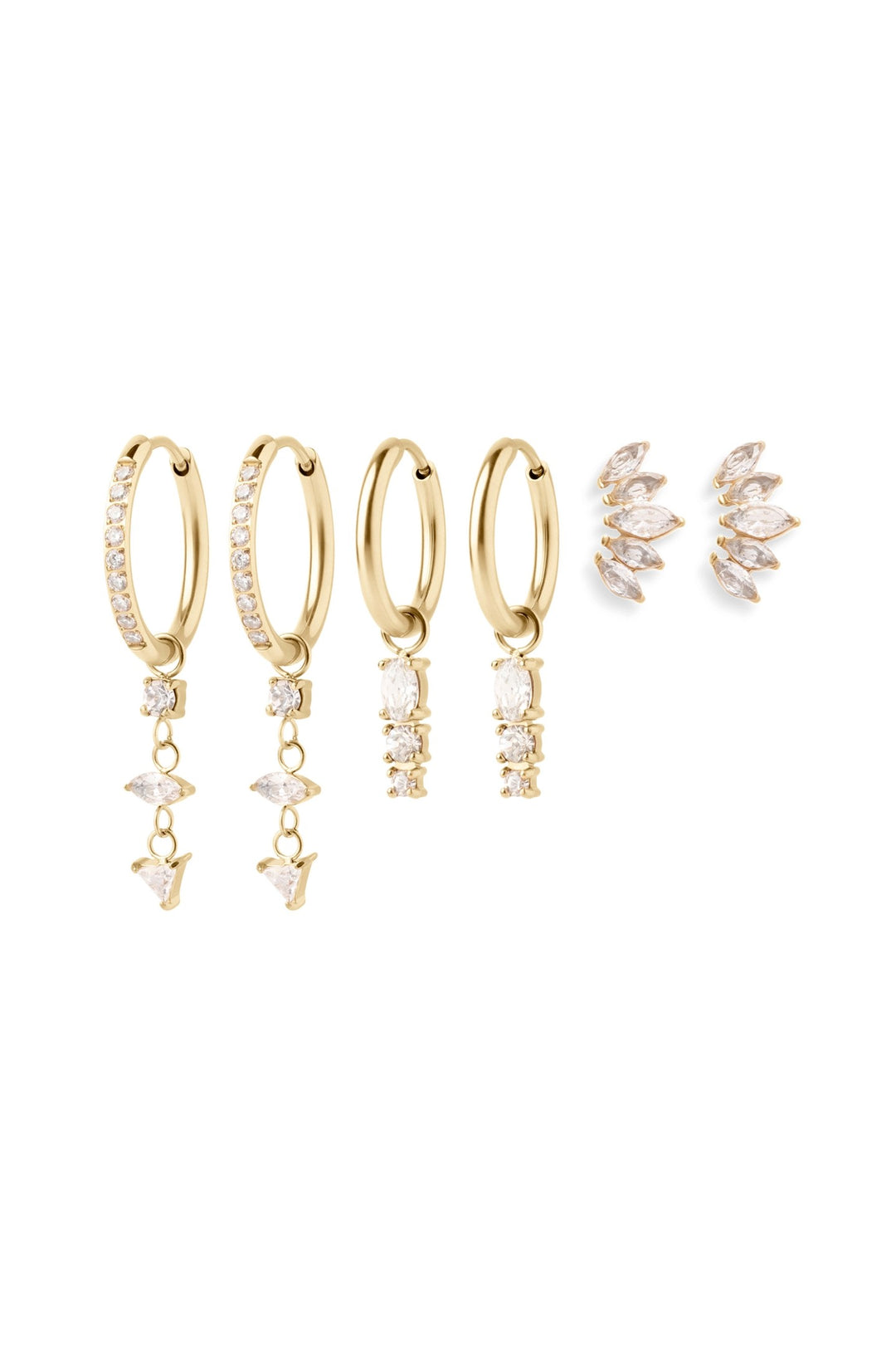 Women's Angel Energy Earring Set – Three Pairs – Gold or Silver