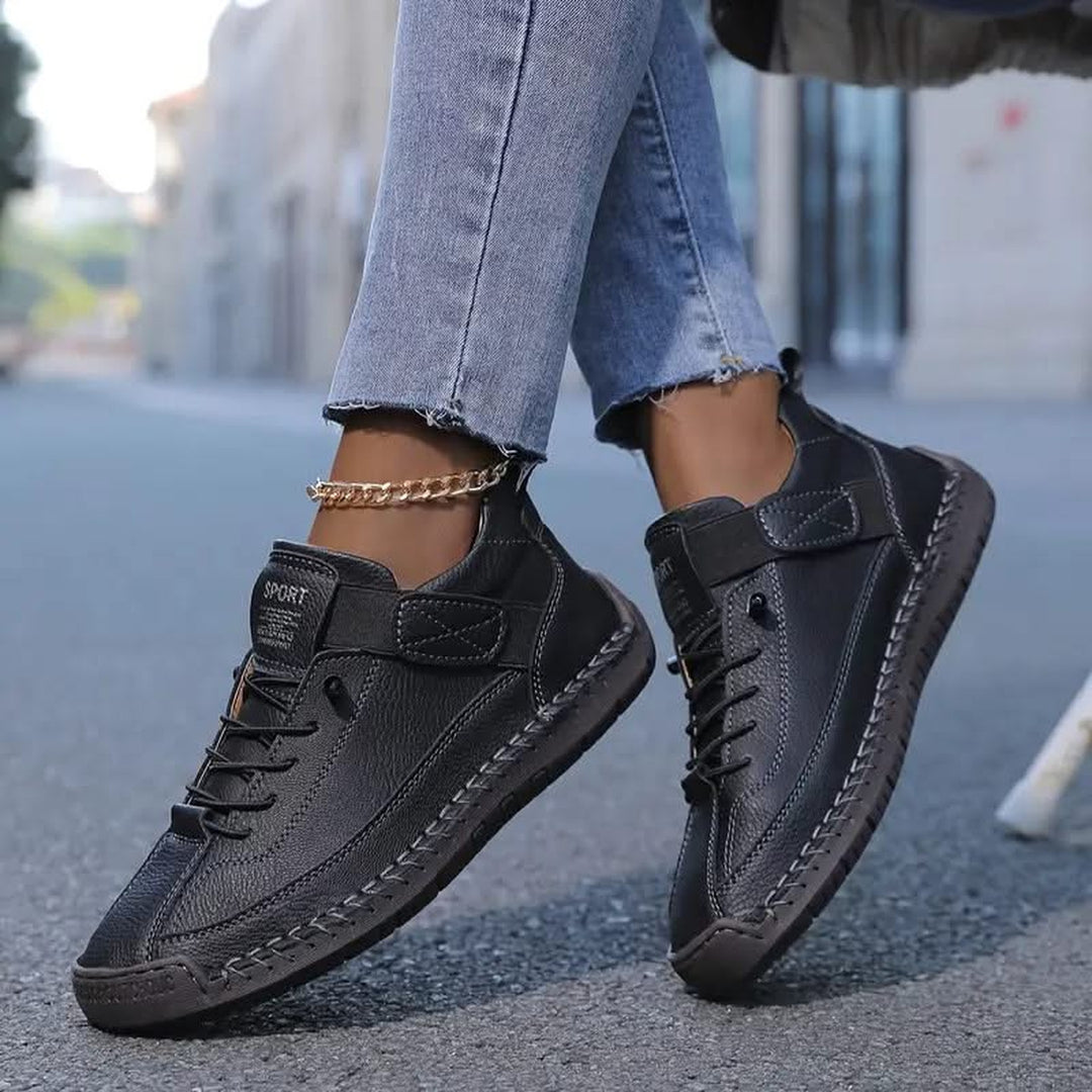 Women's Mia Leather Slip-On Trainers – Lightweight Comfort