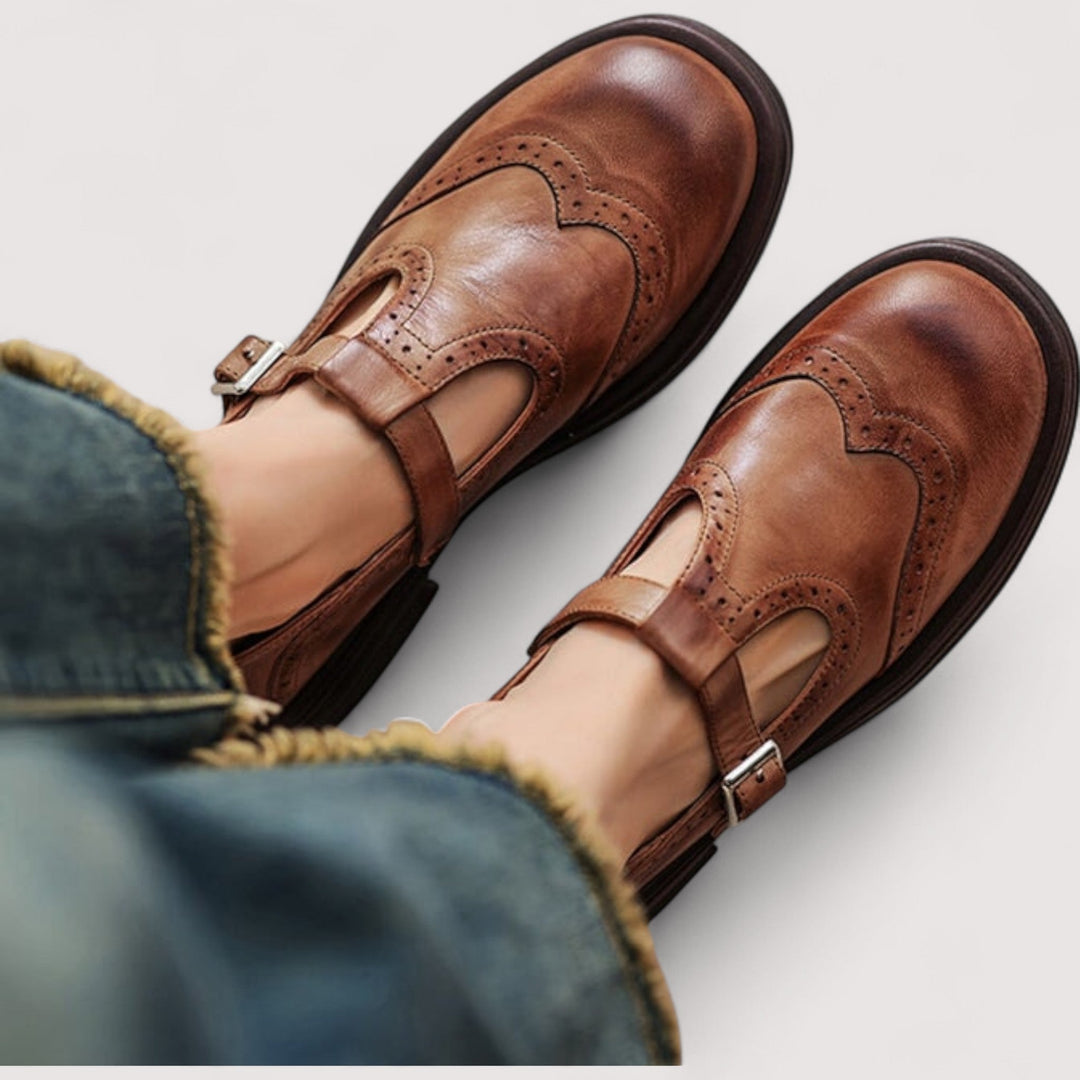 Women's Soft Leather Mary Jane Orthopedic Shoes - Everyday Comfort