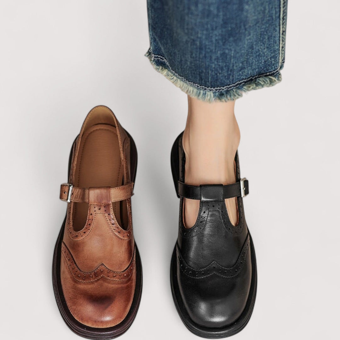 Women's Soft Leather Mary Jane Orthopedic Shoes - Everyday Comfort